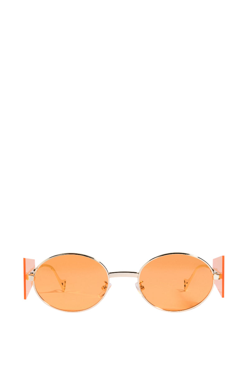 Side View Contemporary Art Sunnies In Orange view 4