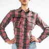 Front View Cool Again Flannel Blouse