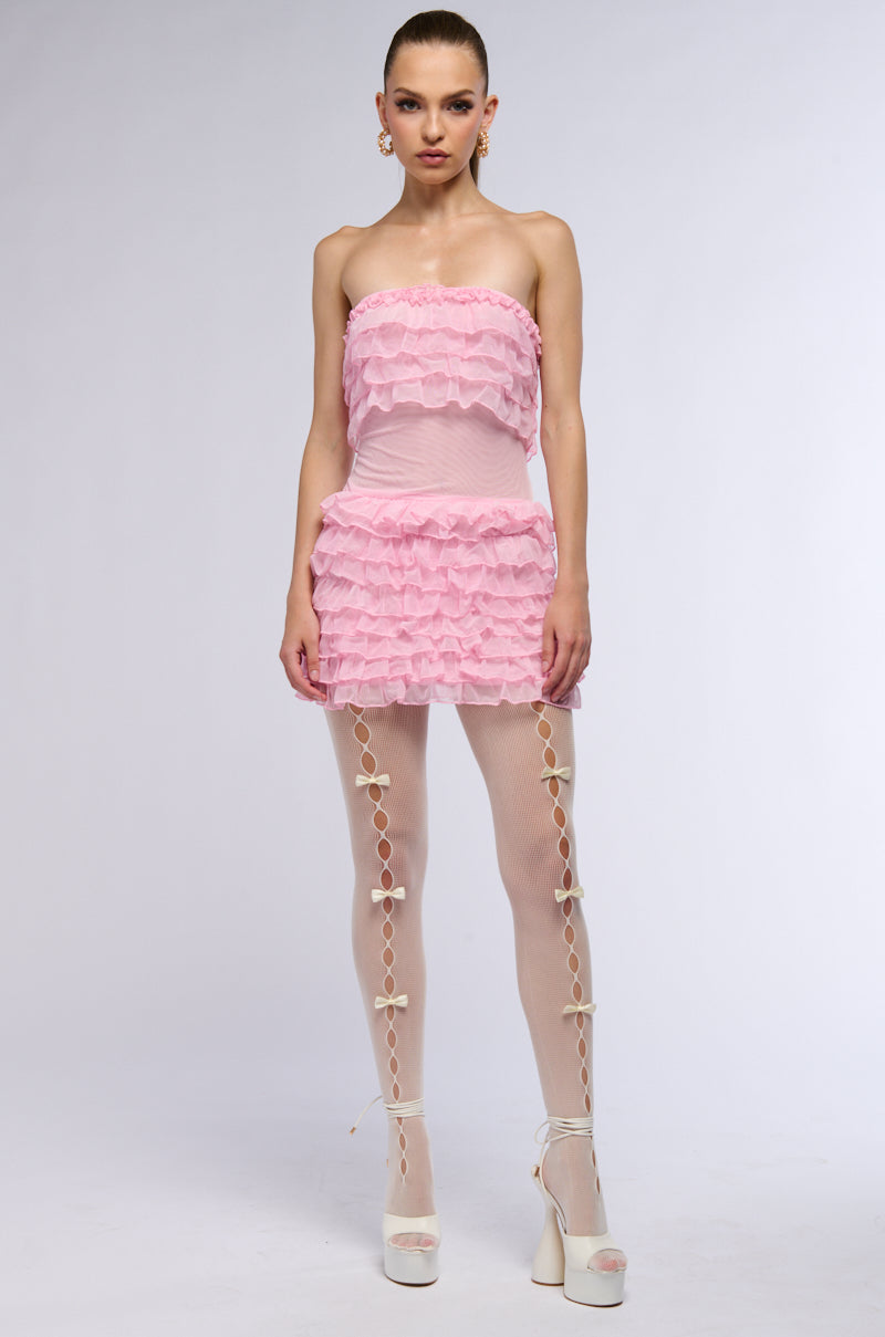 COQUETTE BABY RUFFLED MINI DRESS AKIRA COQUETTE BABY RUFFLED MINI DRESS AKIRA