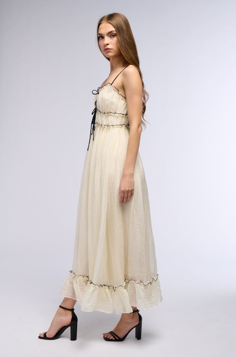 COQUETTE CORE SATIN MAXI DRESS view 0
