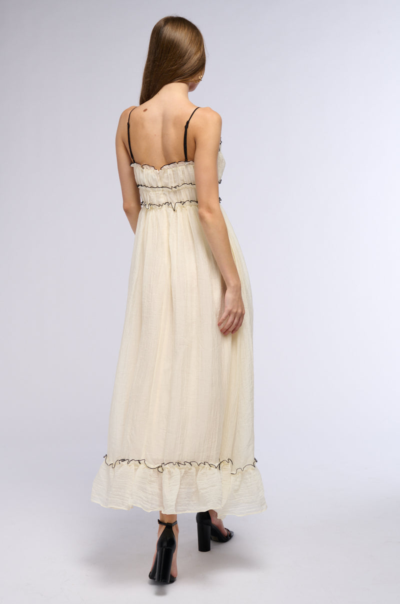 Back View Coquette Core Satin Midi Dress