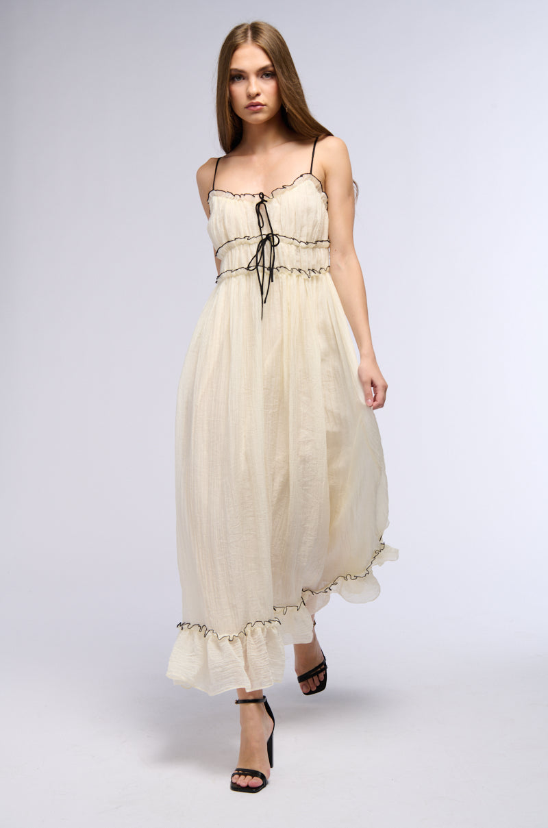 Full View Coquette Core Satin Midi Dress