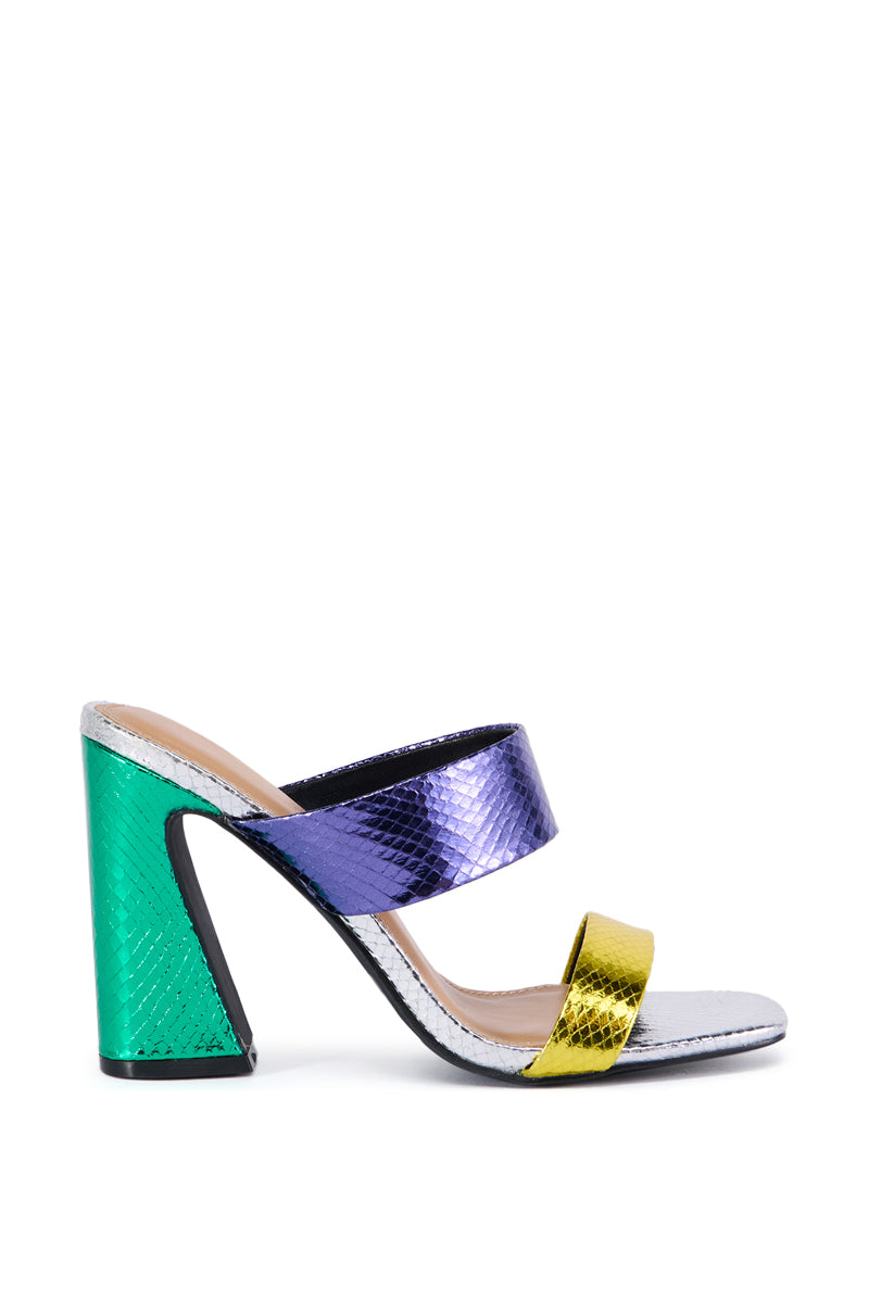 CORA MULTI METALLIC SNAKE SKIN SANDAL view 0