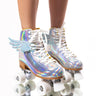 Front View Cosmic Skates Archie Iridescent Angel Wing Roller Skates