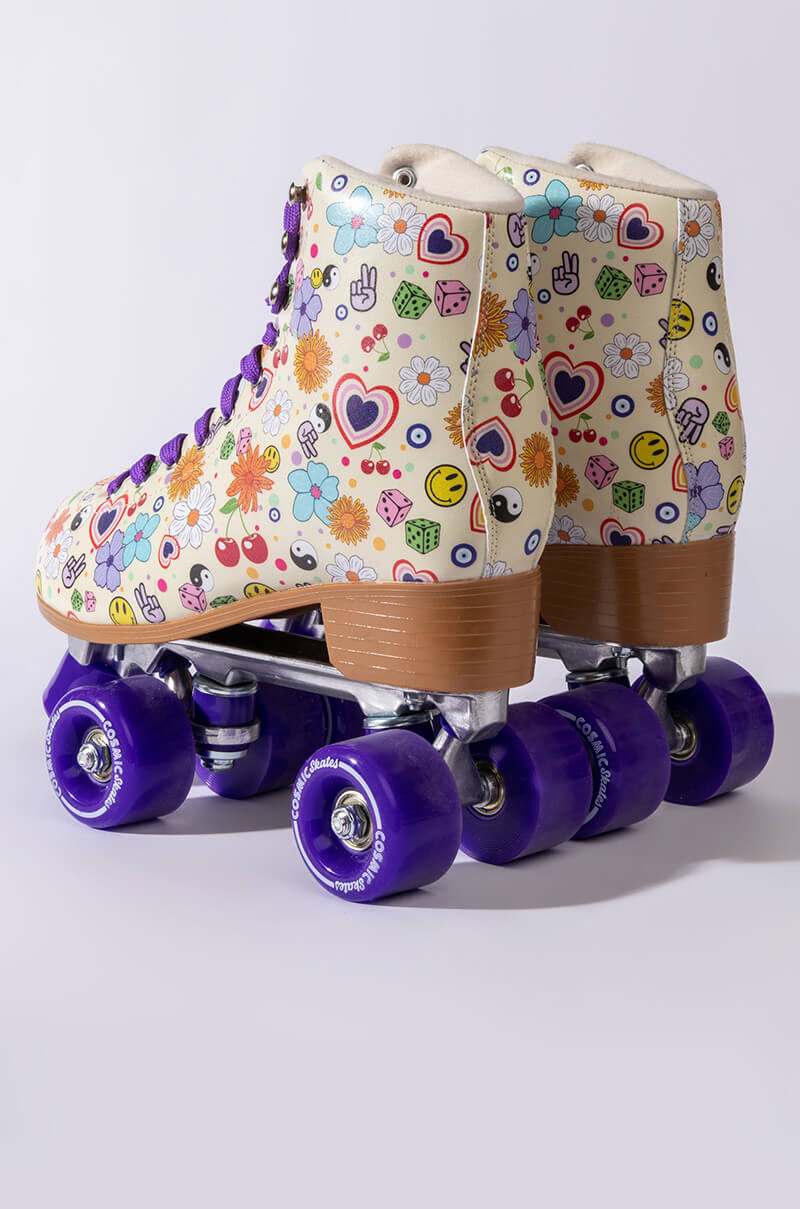 Extra View Cosmic Skates Funky Floral Print Roller Skates