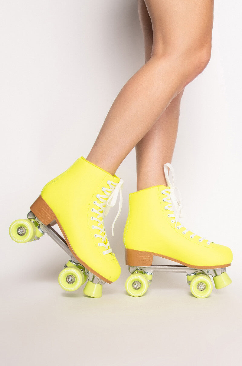 Side View Cosmic Skates Josie Lime Roller Skates
