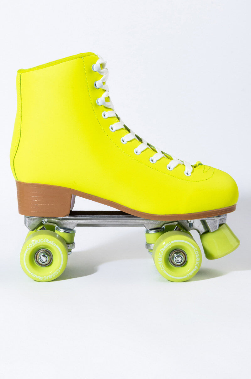 Back View Cosmic Skates Josie Lime Roller Skates