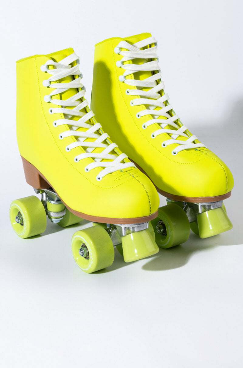 Detail View Cosmic Skates Josie Lime Roller Skates