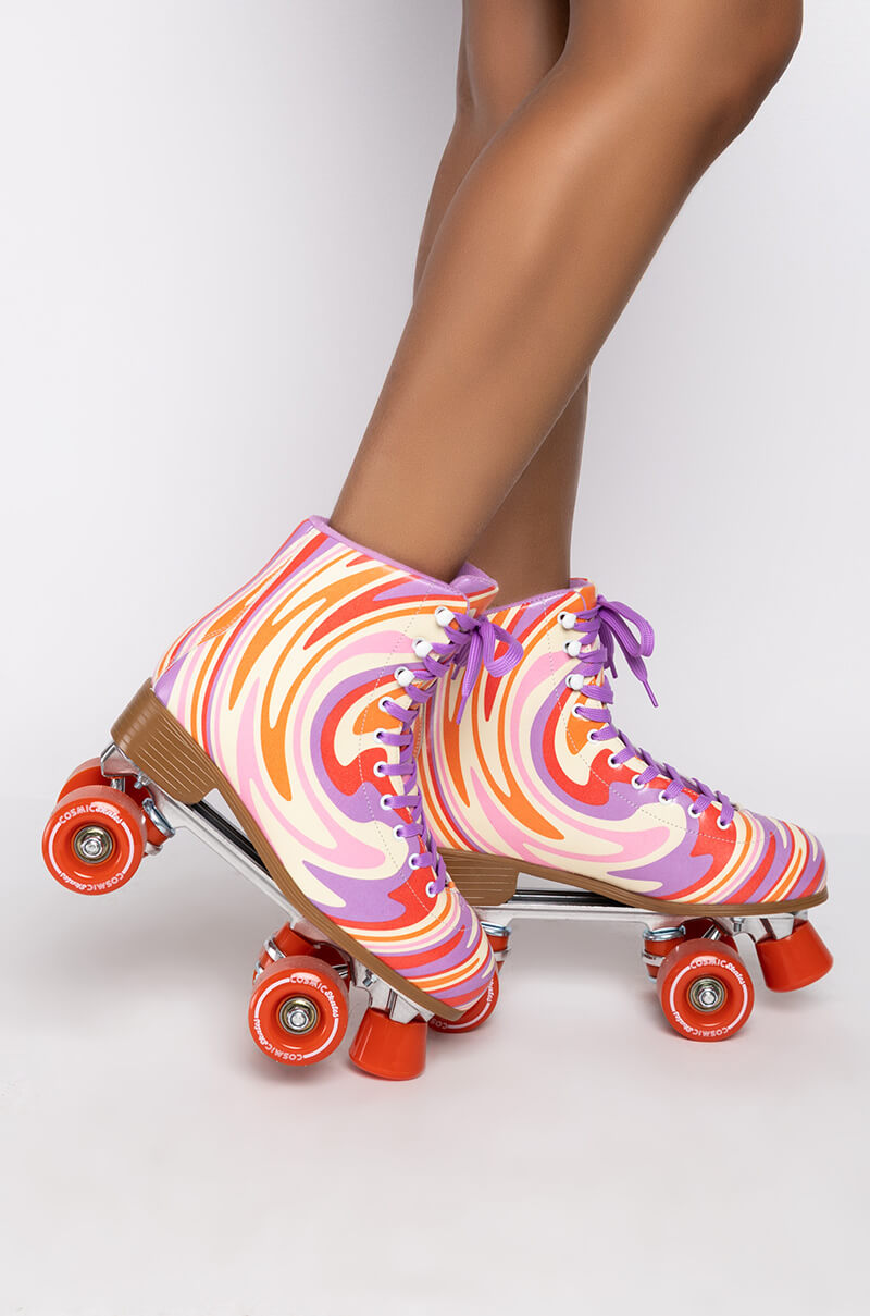 Back View Cosmic Skates Swirl Print Roller Skates