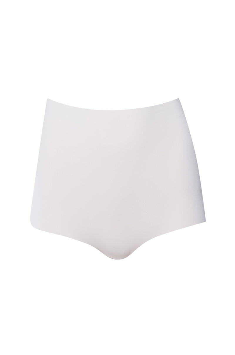 Front View Cosmo Layering High Waisted Stretchy Shorts In White