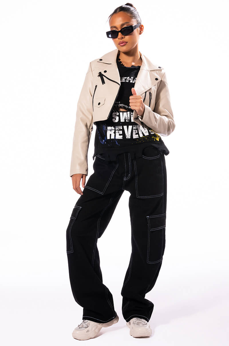 Back View Count The Stars Basic Moto Jacket 2