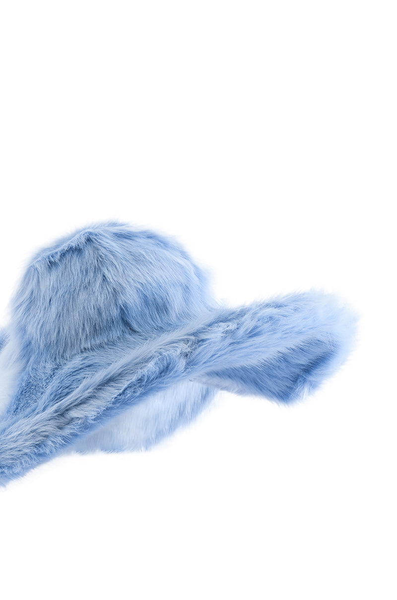 Detail View Courtside Faux Fur Brim Hat With Denim Cap 8