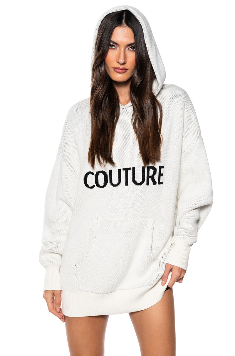 COUTURE OVERSIZED HOODED SWEATER view 0