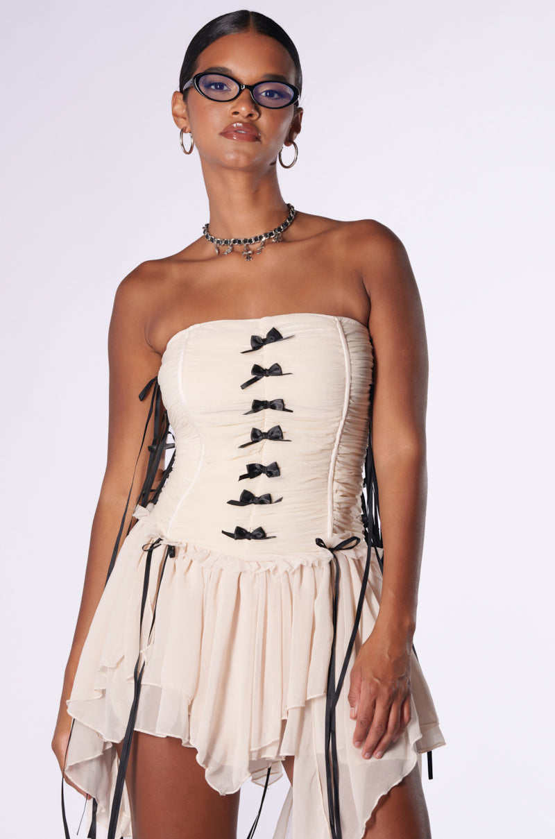 COVER ME IN BOWS MESH MINI DRESS view 0