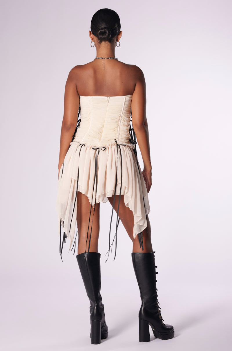 Extra View Cover Me In Bows Mesh Mini Dress