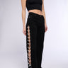 Front View Covered In Diamonds Relaxed Jeans In Black