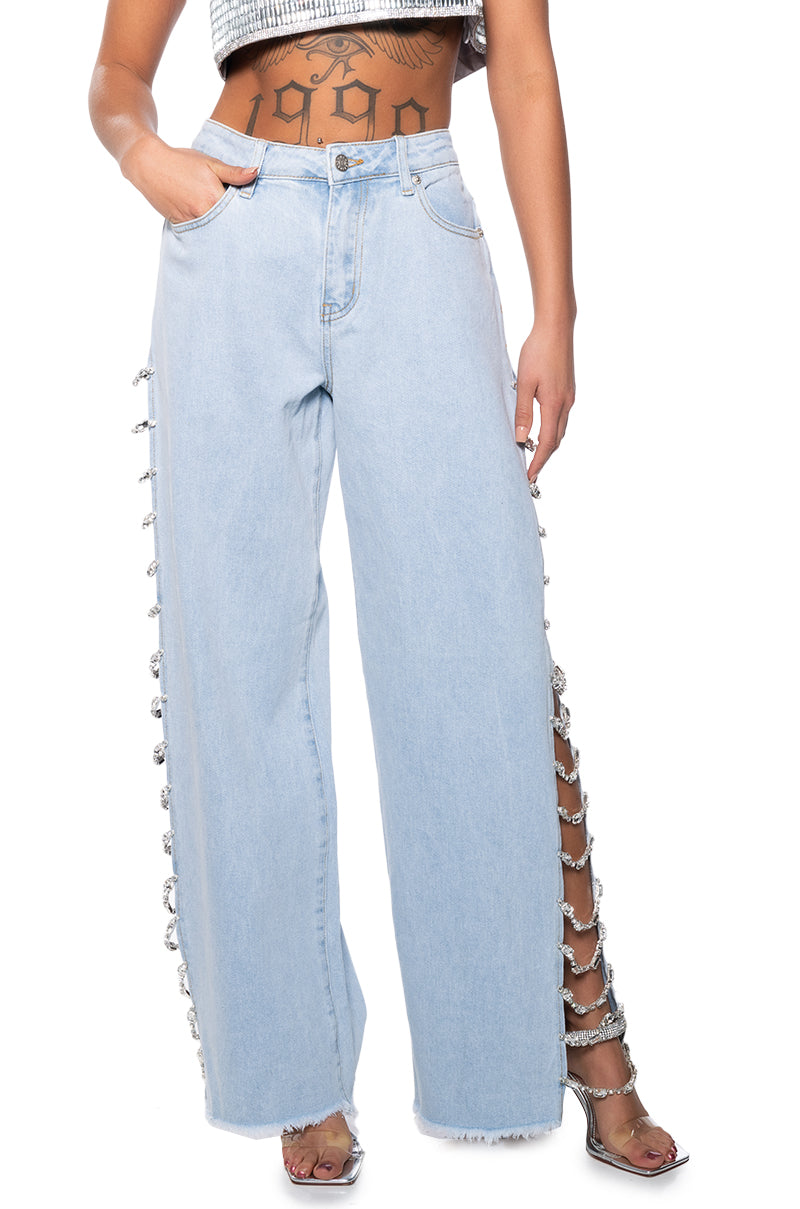 COVERED IN DIAMONDS RELAXED JEANS view 0