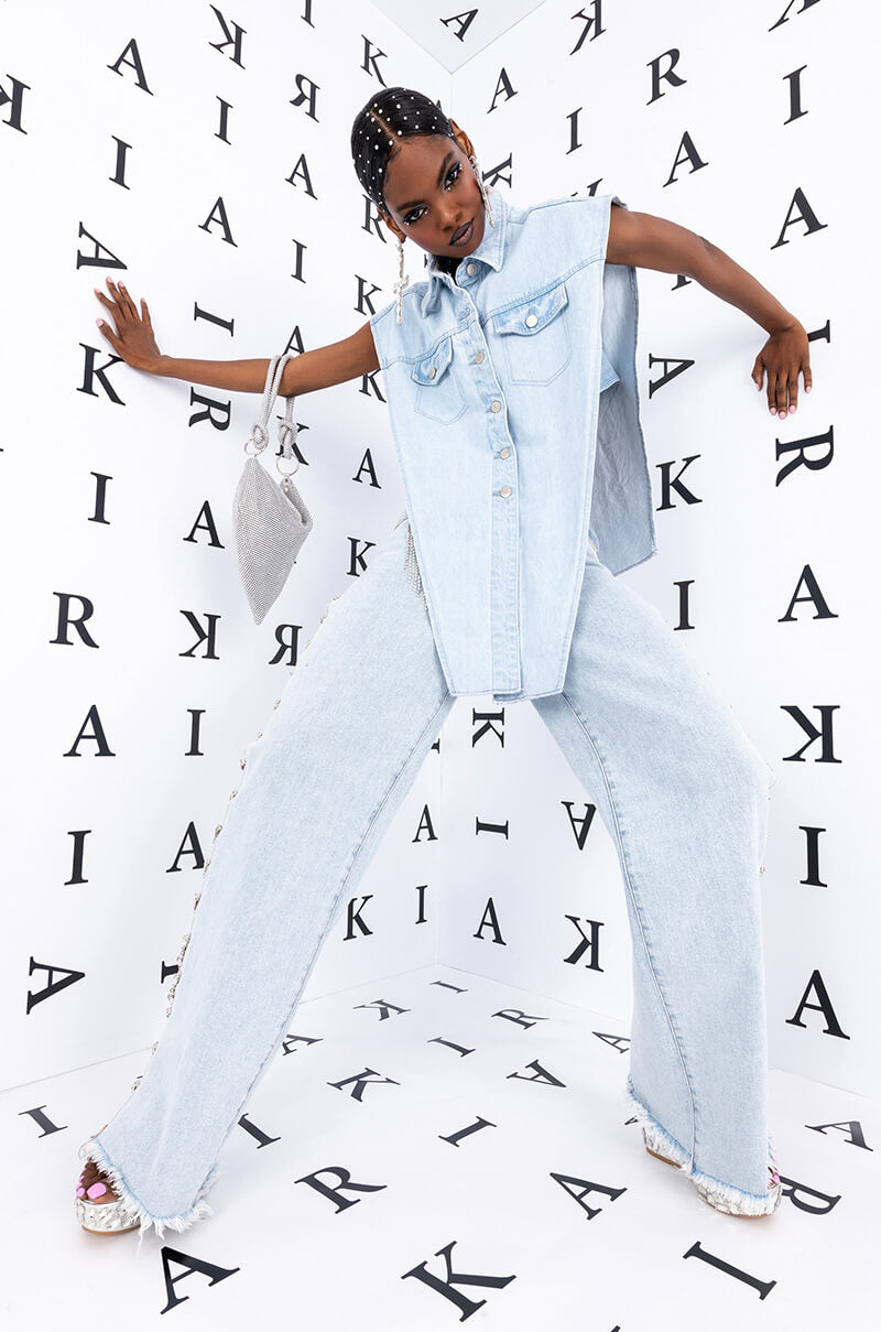 Extra View Covered In Diamonds Relaxed Jeans