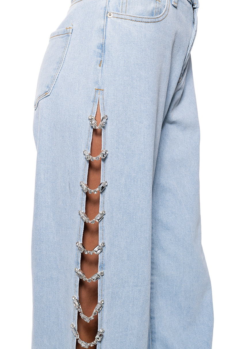 Extra View Covered In Diamonds Relaxed Jeans