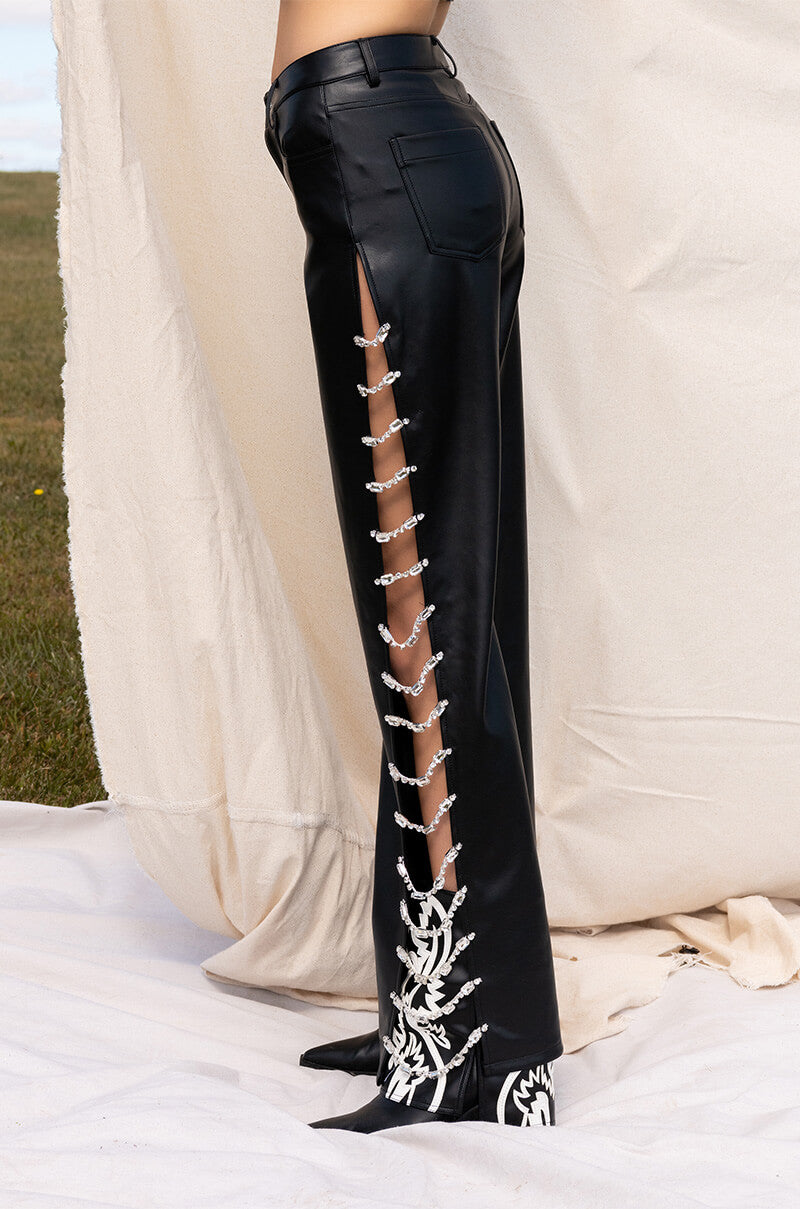 Extra View Covered In Ice Faux Leather Pant