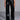 Front View Covered In Ice Faux Leather Rhinestone Pant