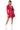 Back View Covet Faux Suede Trench Mini Dress In Red