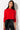 Front View Cozy And Chill Soft Crew Neck Sweater  in Red