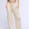 Front View Cozy Beach Days Knit Pant In Cream