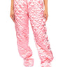 Front View Cozy Mode Quilted Satin Breakaway Jogger In Pink