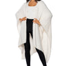 Front View Cozy Tape Knit Poncho