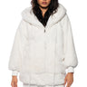 Front View Cozy Up Faux Fur Boxy Longline Hoodie