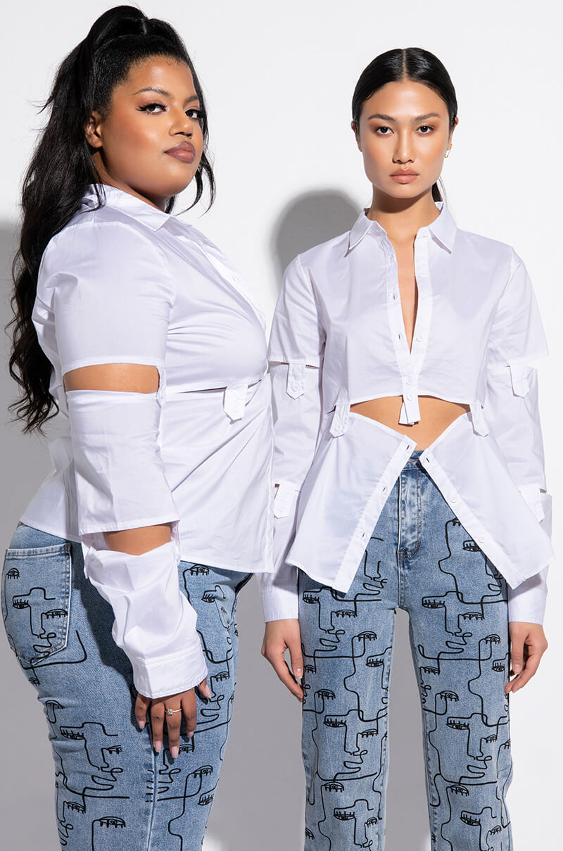 LUCY DECONSTRUCTED BUTTON DOWN BLOUSE view 0