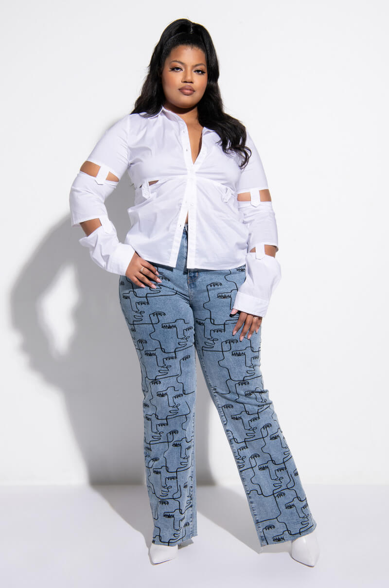 Full View Crash Deconstructed Button Down Blouse