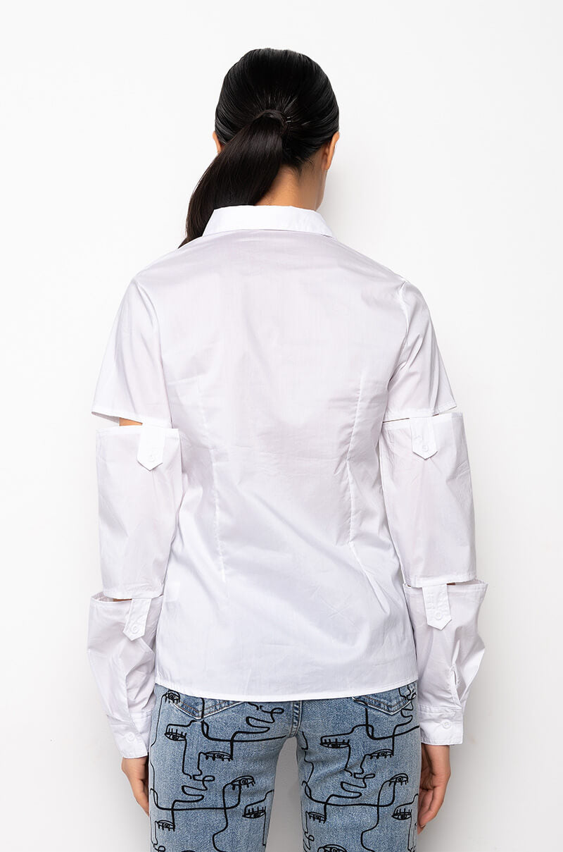 Extra View Crash Deconstructed Button Down Blouse