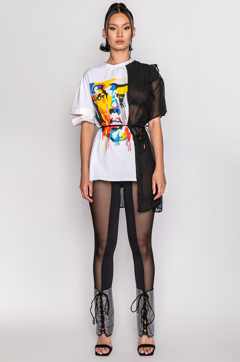 CRAZY SEXY COOL MIX FABRIC T SHIRT AKIRA CRAZY SEXY COOL MIX FABRIC T SHIRT AKIRA
