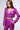 Front View Cropped And Coated Blazer In Neon Purple