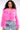 Front View Cropped Feather Jacket In Pink