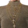 Front View Cross Layered Necklace