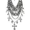 Back View Cross Me Chunky Layered Necklace