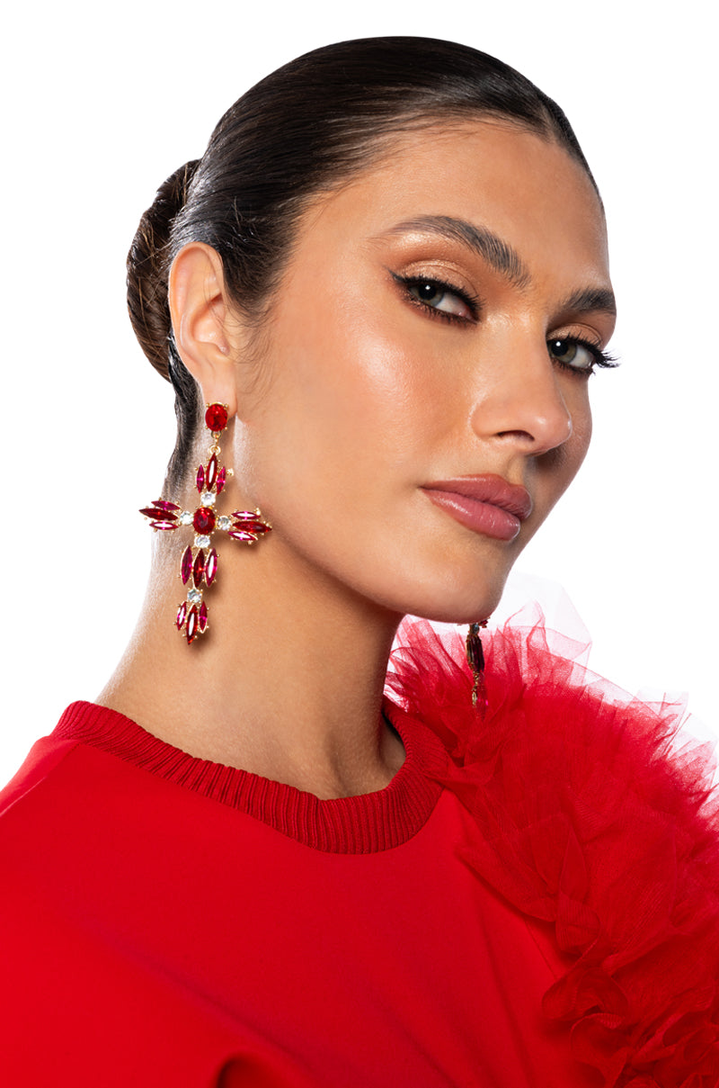 Front View Cross Me Earring