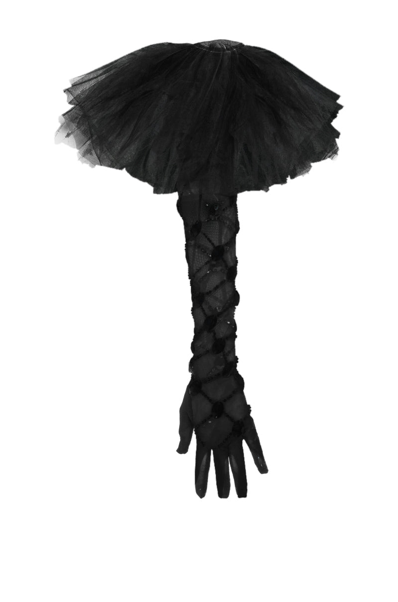 Extra View Cross Me Mesh Beaded Evening Gloves 6