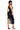 Back View Cross Me Mesh Rhinestone Dress In Black