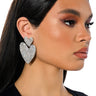 Front View Cross My Heart Embellished Earrings