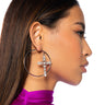 Front View Cross My Heart Hoop Earrings