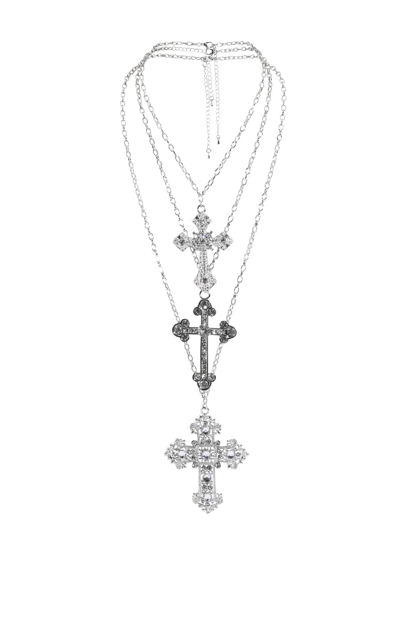 Side View Cross My Heart Necklace Set