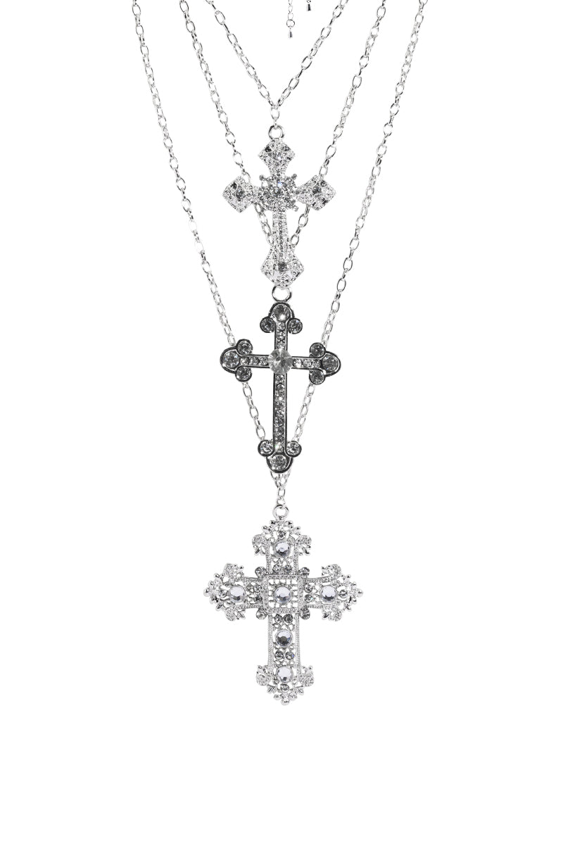 Back View Cross My Heart Necklace Set