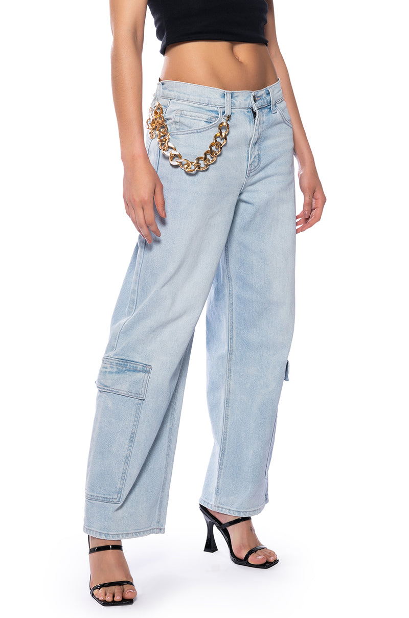 Front View Crushing On Them Vintage Low Rise Light Denim Jean view 1