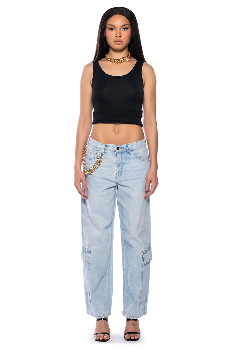 Detail View Crushing On Them Vintage Low Rise Light Denim Jean view 4