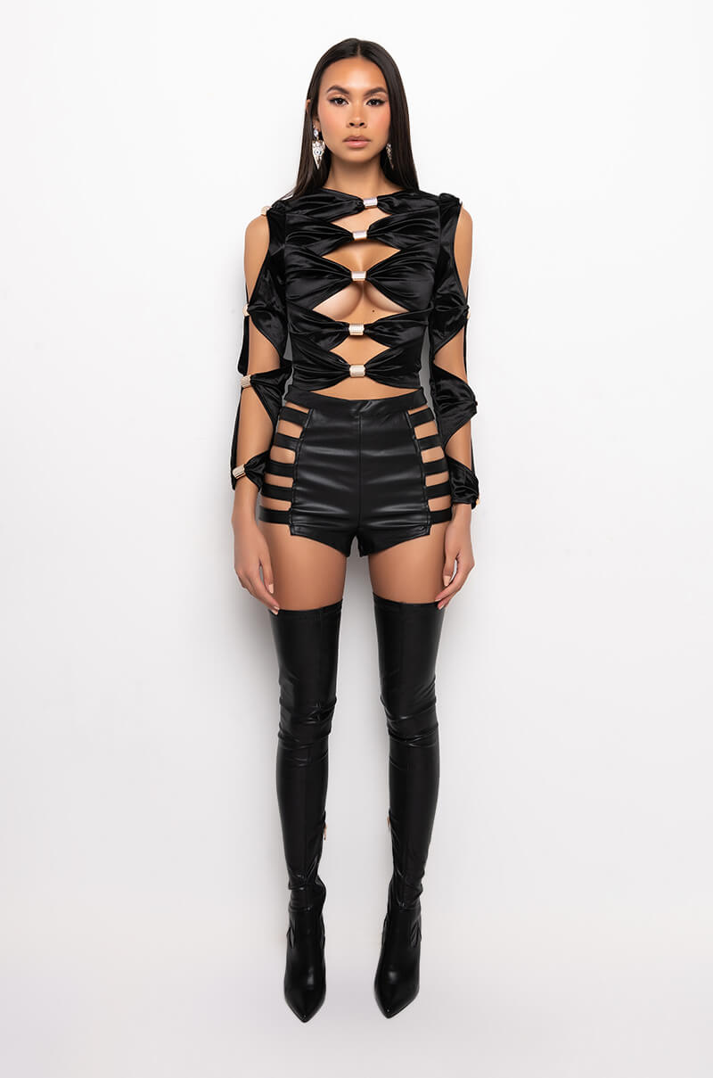 Extra View Cry Me A River Fashion Top With Cut Outs