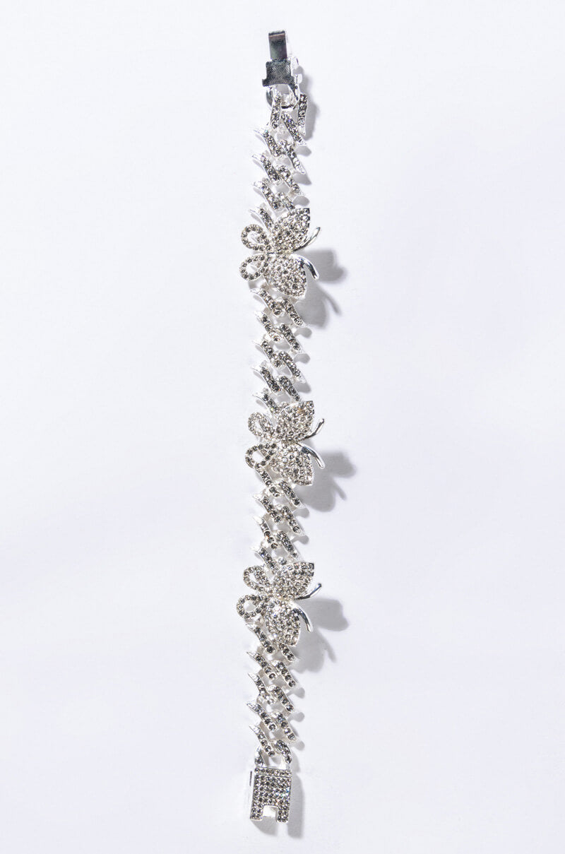 Side View Cuban Butterfly Straight Edge Chain Anklet 1